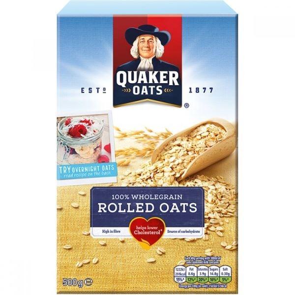 QUAKER OATS ROLLED OATS 500G - Lighthouse Supermarket, Gozo