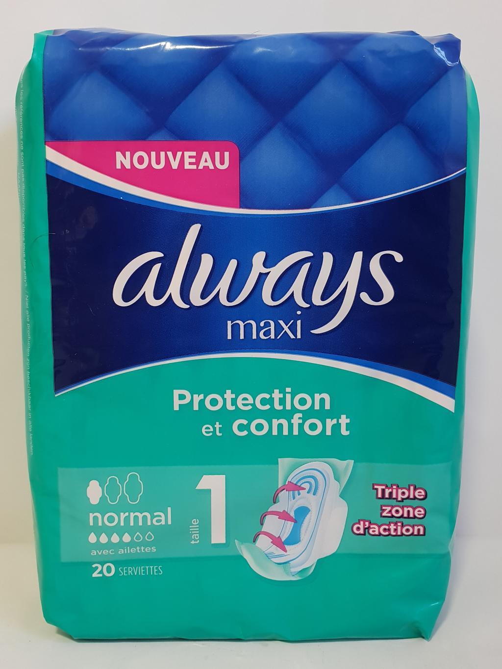 ALWAYS MAXI PROTECTION NORMAL PADS X20
